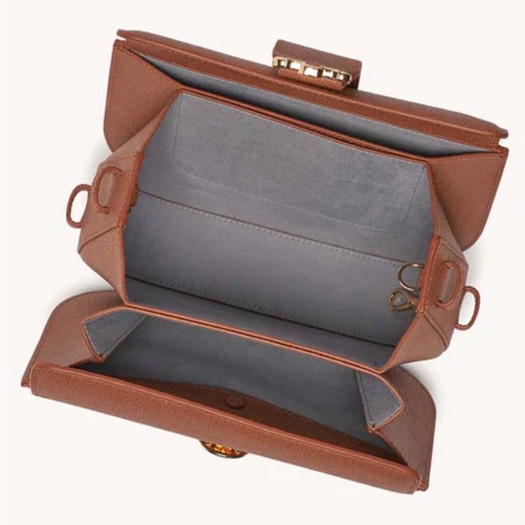 senreve | cadence crossbody in pebbled / chestnut / gold ↷ - Picture 15 of 16